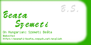 beata szemeti business card